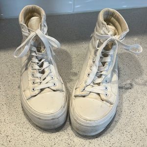 White SZ 9 SHEIN high top canvas platform sneakers